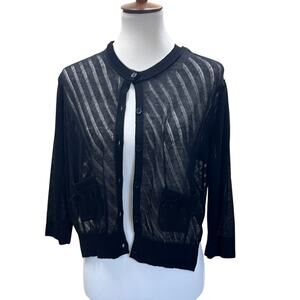 NWOT Elegant Black Sheer Women's Cardigan